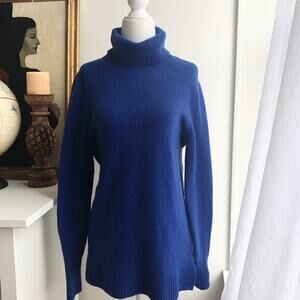J. Crew Cozy Turtleneck Merino Wool Blend Sweater in  Regal Blue